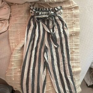 American Eagle Blue/White Striped Linen Pants, Coastal Vibe